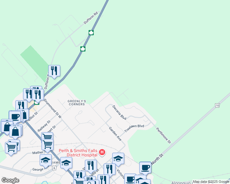 map of restaurants, bars, coffee shops, grocery stores, and more near 5 Antonio Way in Perth