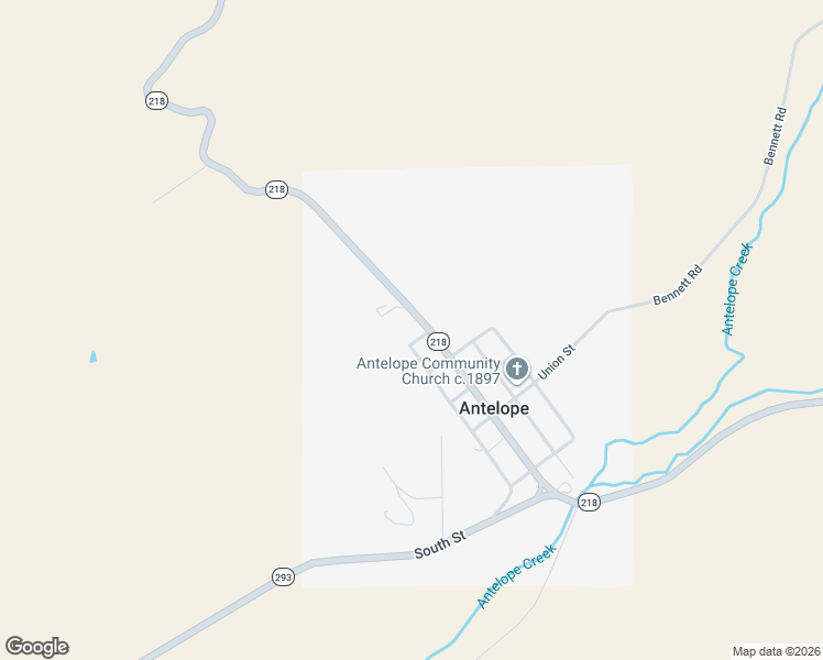 map of restaurants, bars, coffee shops, grocery stores, and more near 45524 Shaniko-Fossil Highway in Antelope