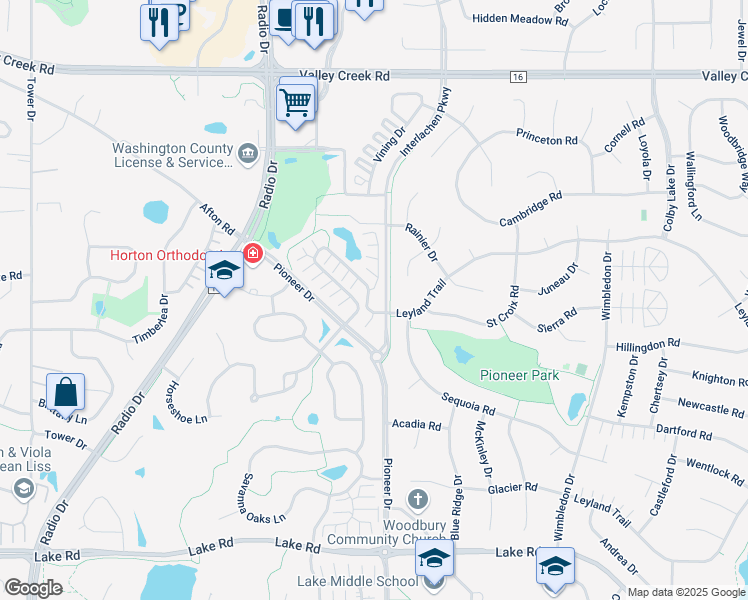 map of restaurants, bars, coffee shops, grocery stores, and more near 8718 Quarry Ridge Lane in Woodbury