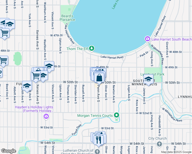 map of restaurants, bars, coffee shops, grocery stores, and more near 4940 County Road 32 in Minneapolis