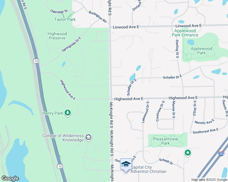 map of restaurants, bars, coffee shops, grocery stores, and more near 932 McKnight Road South in Maplewood