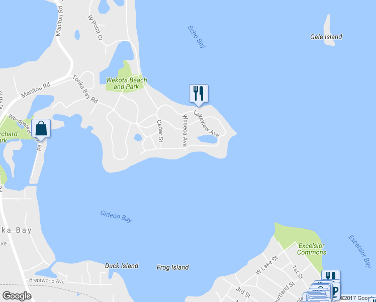map of restaurants, bars, coffee shops, grocery stores, and more near 355 Lakeview Avenue in Excelsior