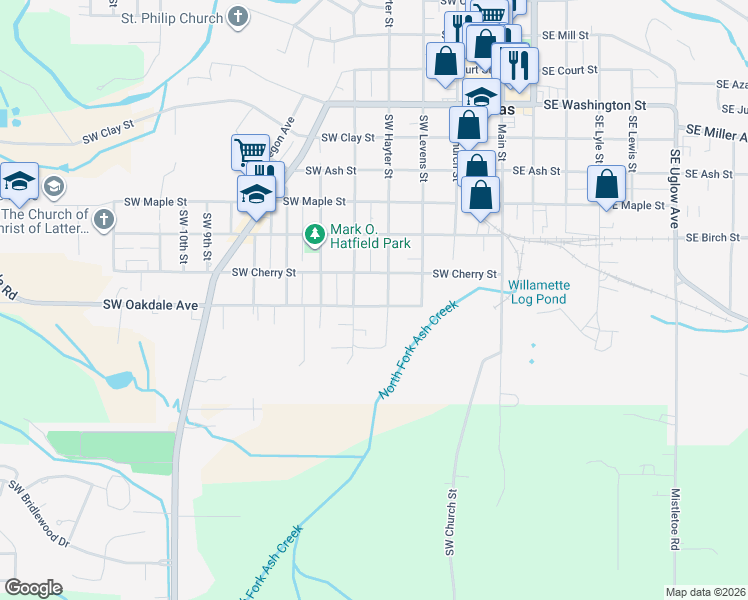 map of restaurants, bars, coffee shops, grocery stores, and more near 450 Southwest Oakdale Avenue in Dallas