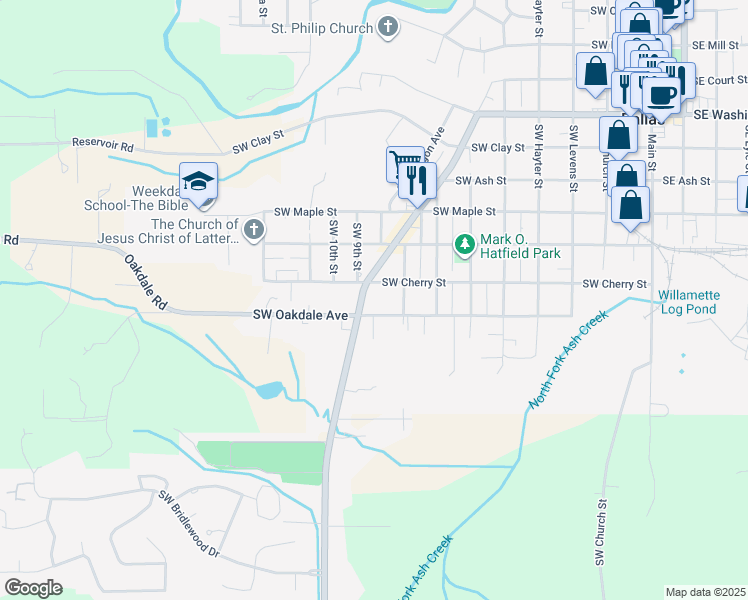 map of restaurants, bars, coffee shops, grocery stores, and more near 860 Southwest Cherry Street in Dallas