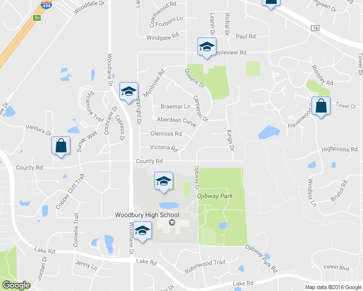 map of restaurants, bars, coffee shops, grocery stores, and more near 2416 Queens Drive in Woodbury