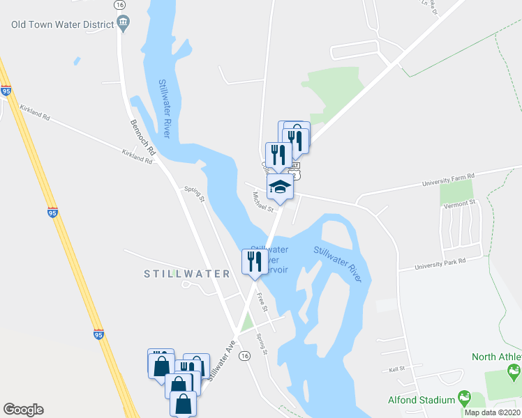 map of restaurants, bars, coffee shops, grocery stores, and more near 22 Michael Street in Old Town