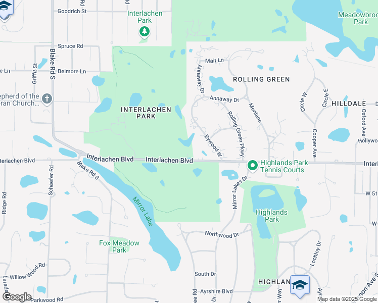 map of restaurants, bars, coffee shops, grocery stores, and more near 5924 Interlachen Boulevard in Minneapolis
