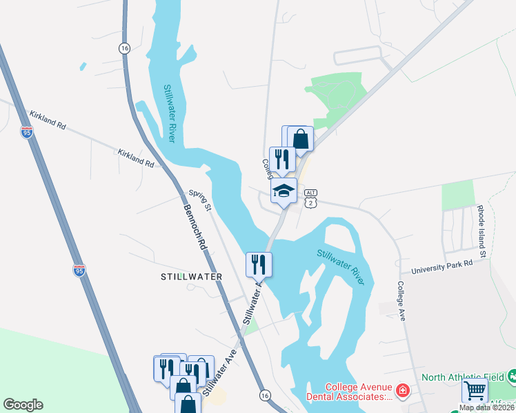 map of restaurants, bars, coffee shops, grocery stores, and more near 715 College Avenue in Old Town