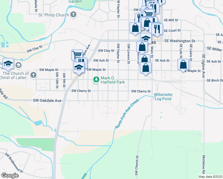 map of restaurants, bars, coffee shops, grocery stores, and more near 1494 Southwest Ellis Street in Dallas