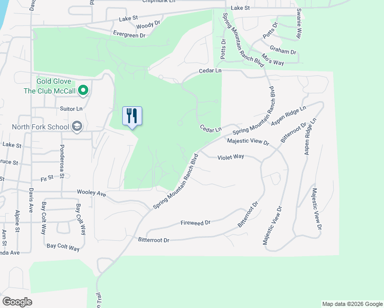map of restaurants, bars, coffee shops, grocery stores, and more near 963 Cottage Court in McCall
