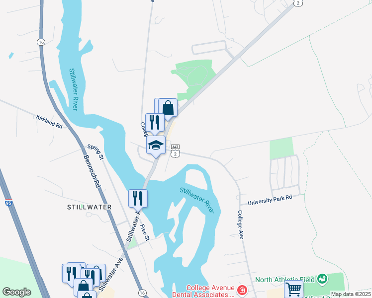 map of restaurants, bars, coffee shops, grocery stores, and more near 666 College Avenue in Old Town