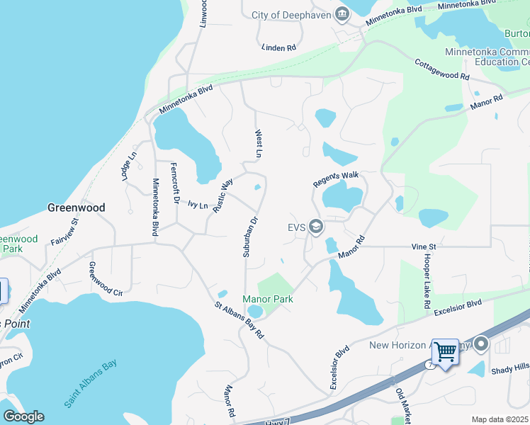 map of restaurants, bars, coffee shops, grocery stores, and more near 4915 Suburban Drive in Shorewood