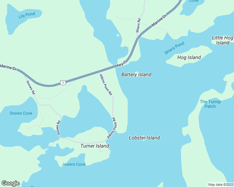 map of restaurants, bars, coffee shops, grocery stores, and more near 370 Atkins Point Road in Moser River