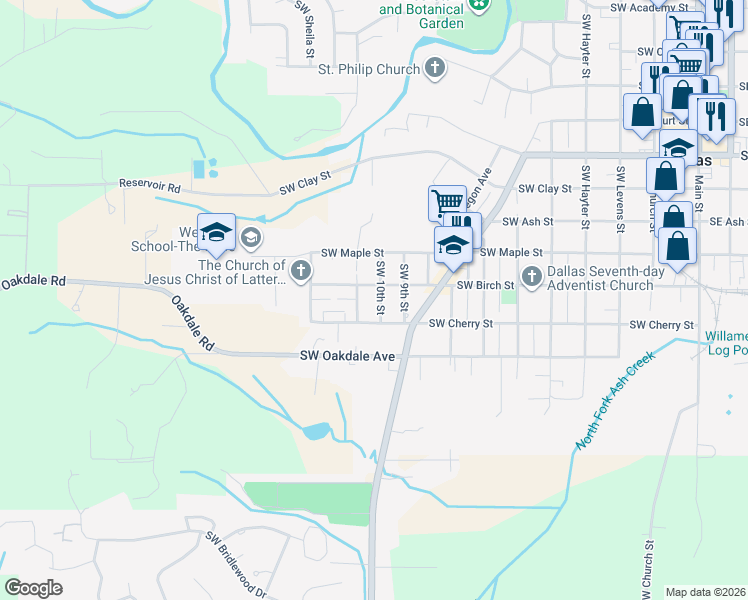 map of restaurants, bars, coffee shops, grocery stores, and more near 1488 Southwest 10th Street in Dallas