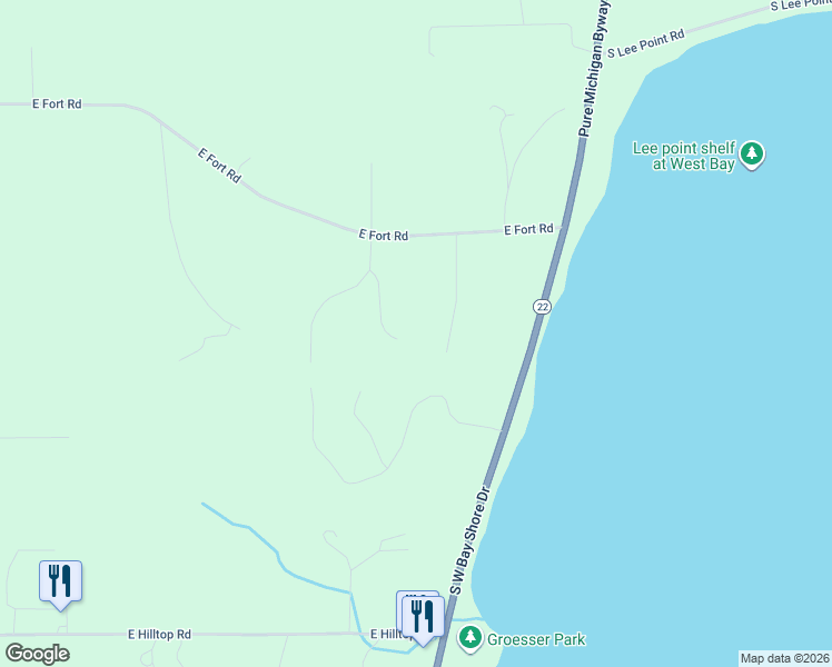 map of restaurants, bars, coffee shops, grocery stores, and more near 4499 South John Henry Drive in Suttons Bay