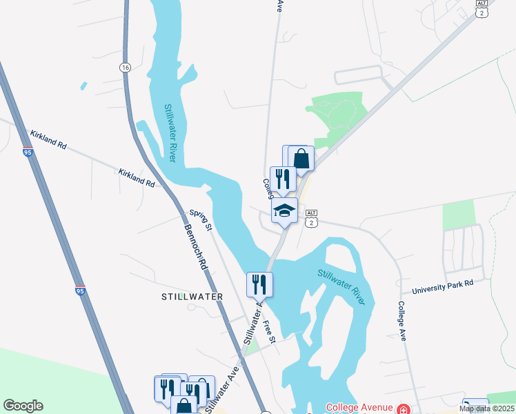 map of restaurants, bars, coffee shops, grocery stores, and more near 715 College Avenue in Old Town