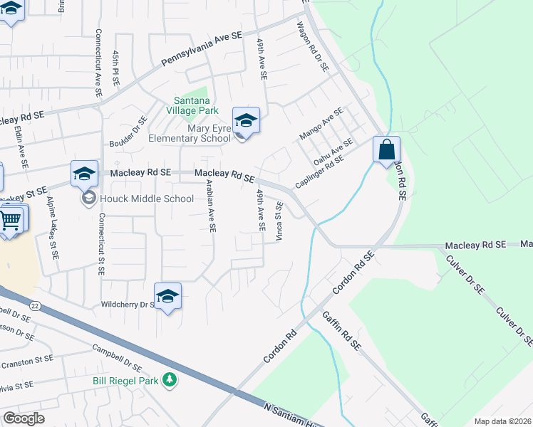 map of restaurants, bars, coffee shops, grocery stores, and more near 1184 49th Avenue Southeast in Salem