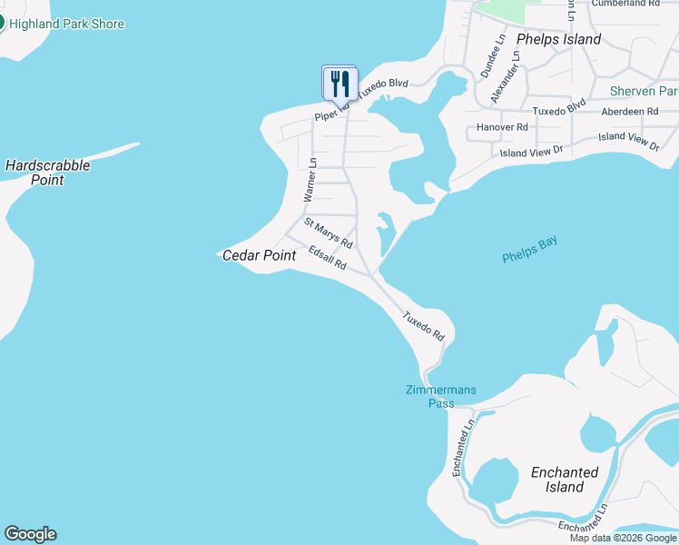 map of restaurants, bars, coffee shops, grocery stores, and more near 5245 Edsall Road in Mound