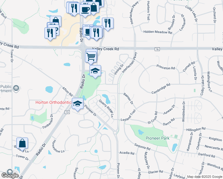 map of restaurants, bars, coffee shops, grocery stores, and more near 8725 Promenade Lane in Woodbury