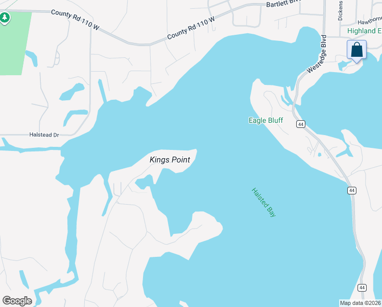 map of restaurants, bars, coffee shops, grocery stores, and more near 3396 Kings Point Road in Minnetrista