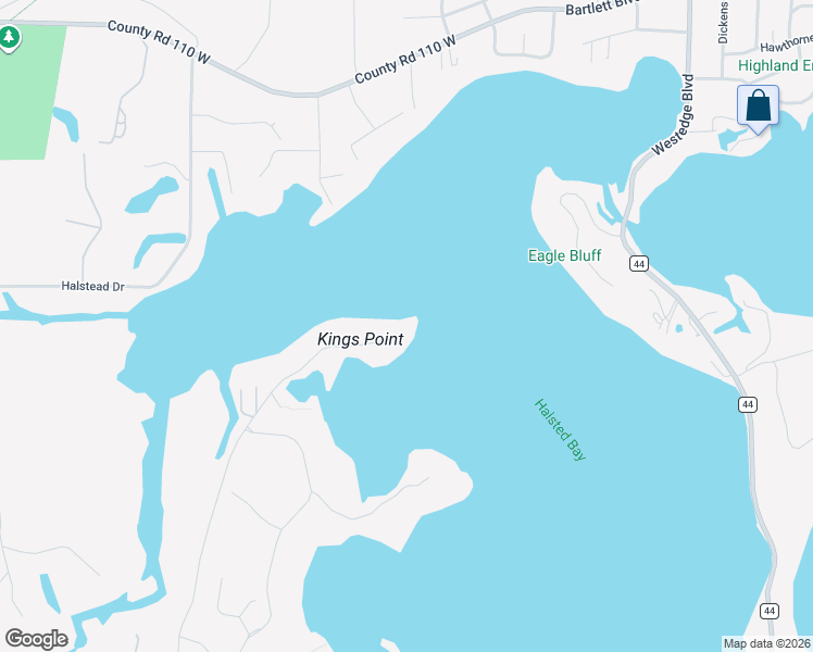 map of restaurants, bars, coffee shops, grocery stores, and more near 3396 Kings Point Road in Minnetrista