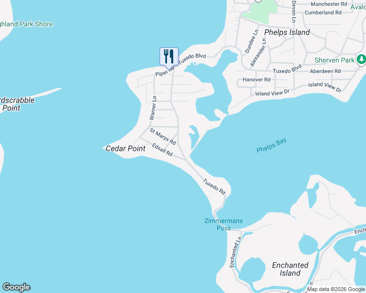 map of restaurants, bars, coffee shops, grocery stores, and more near 3460 Tuxedo Road in Minnetrista