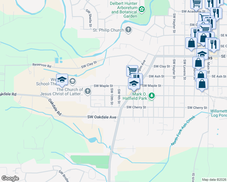 map of restaurants, bars, coffee shops, grocery stores, and more near 1358 Southwest 10th Street in Dallas