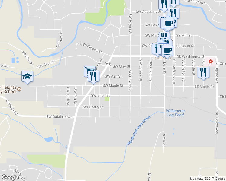 map of restaurants, bars, coffee shops, grocery stores, and more near 1350 Southwest Stump Street in Dallas