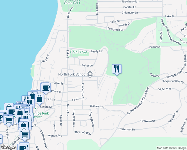 map of restaurants, bars, coffee shops, grocery stores, and more near 813 Reedy Lane in McCall