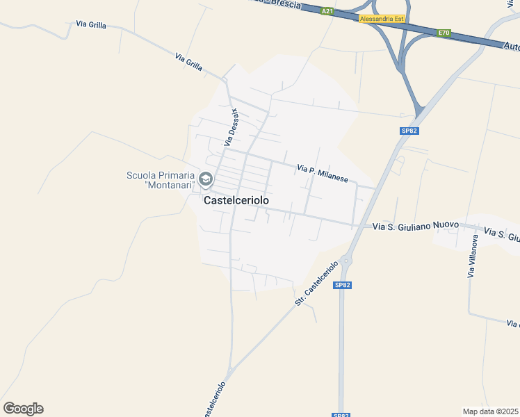 map of restaurants, bars, coffee shops, grocery stores, and more near 25 Via San Giuliano Nuovo in Castelceriolo