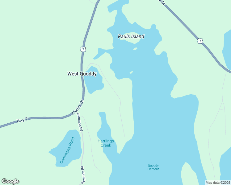 map of restaurants, bars, coffee shops, grocery stores, and more near Hartling Road in West Quoddy
