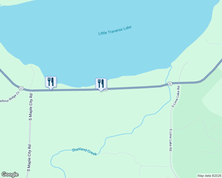map of restaurants, bars, coffee shops, grocery stores, and more near 368 East Harbor Highway in Maple City