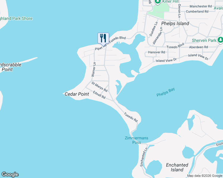 map of restaurants, bars, coffee shops, grocery stores, and more near 3460 Tuxedo Road in Minnetrista