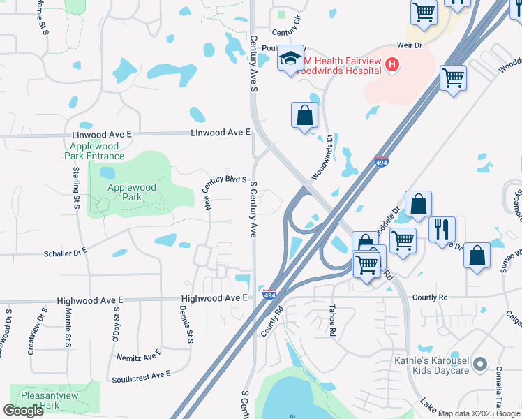 map of restaurants, bars, coffee shops, grocery stores, and more near 2235 Century Avenue South in Saint Paul