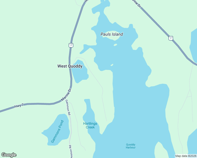 map of restaurants, bars, coffee shops, grocery stores, and more near Hartling Road in West Quoddy