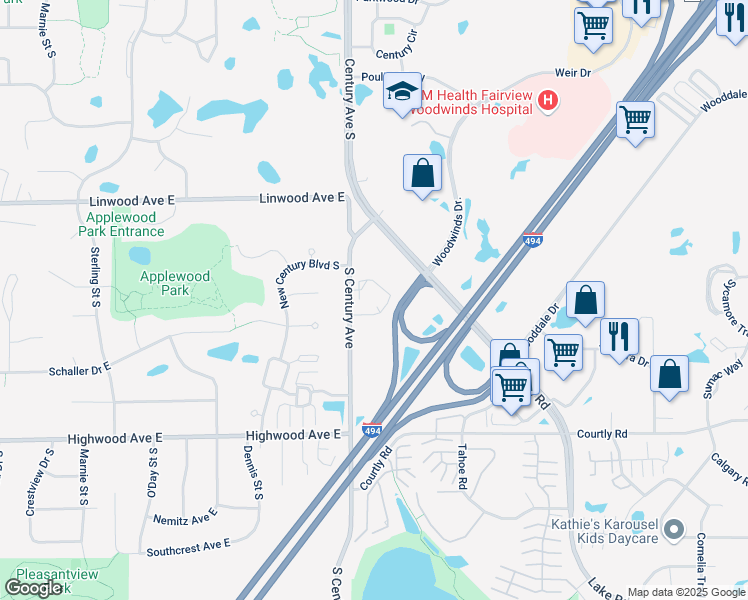 map of restaurants, bars, coffee shops, grocery stores, and more near 2235 Century Avenue South in Saint Paul