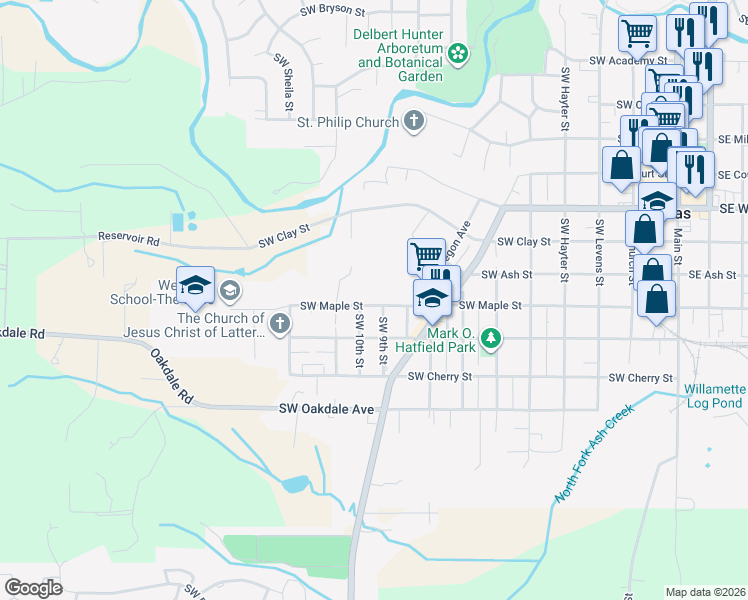 map of restaurants, bars, coffee shops, grocery stores, and more near 1358 Southwest 10th Street in Dallas