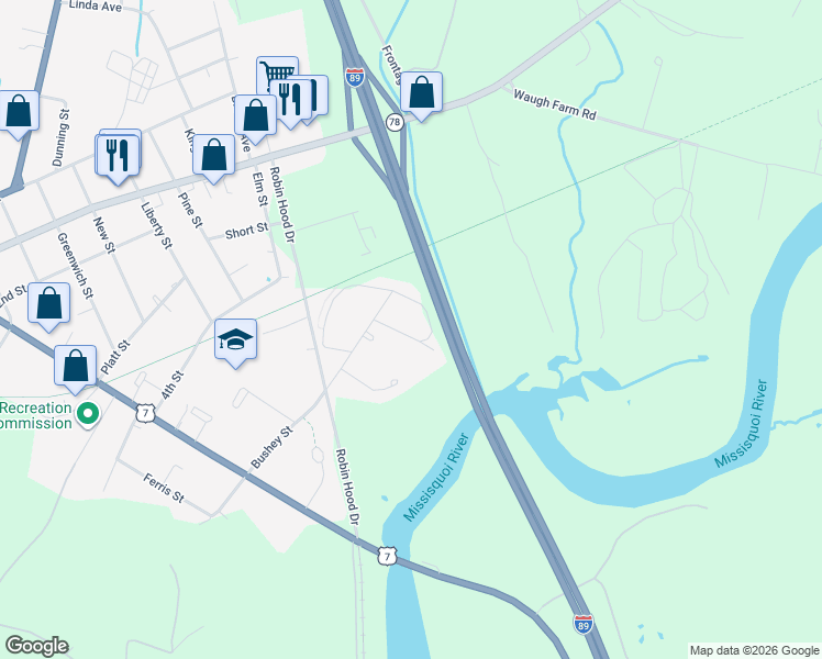 map of restaurants, bars, coffee shops, grocery stores, and more near 10 Andy Avenue in Franklin County