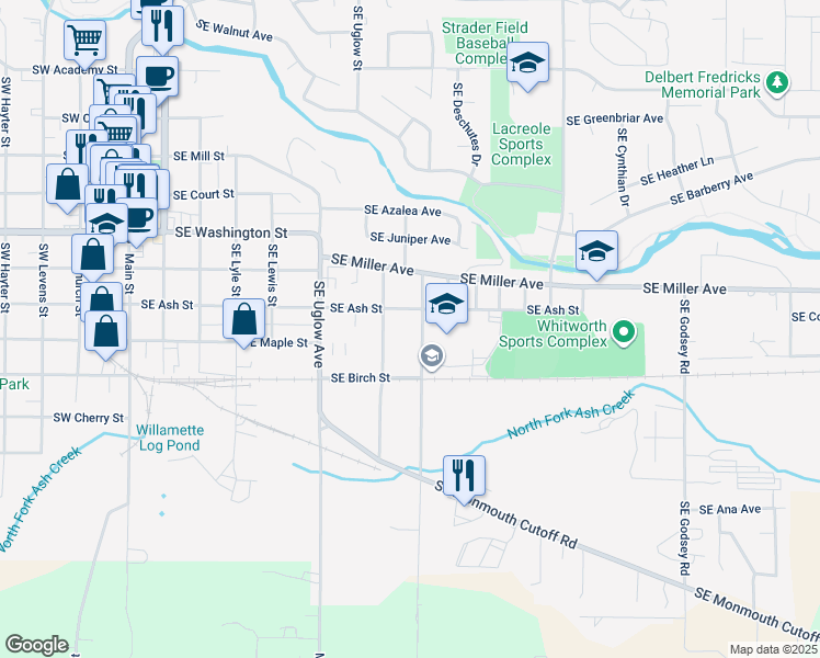 map of restaurants, bars, coffee shops, grocery stores, and more near 1267 Southeast Holman Avenue in Dallas