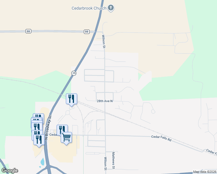 map of restaurants, bars, coffee shops, grocery stores, and more near 3028 470th Street in Menomonie