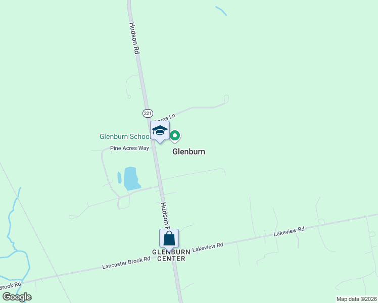 map of restaurants, bars, coffee shops, grocery stores, and more near in Glenburn