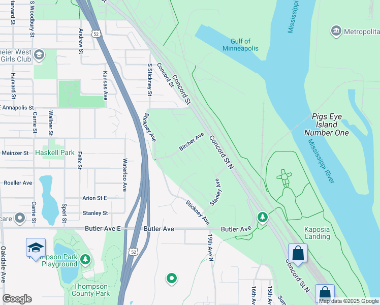 map of restaurants, bars, coffee shops, grocery stores, and more near 1603 Willis Avenue in South Saint Paul