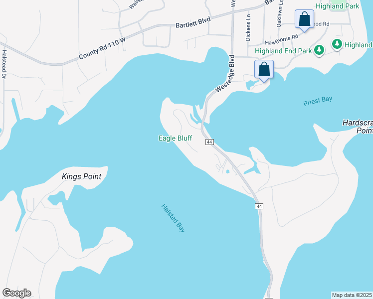 map of restaurants, bars, coffee shops, grocery stores, and more near 3365 Eagle Bluff Road in Mound