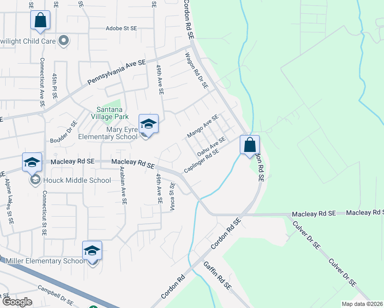 map of restaurants, bars, coffee shops, grocery stores, and more near 1032 Waikiki Street Southeast in Salem