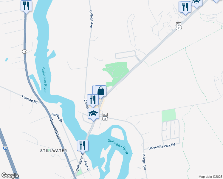 map of restaurants, bars, coffee shops, grocery stores, and more near 902 Stillwater Avenue in Old Town