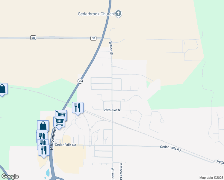 map of restaurants, bars, coffee shops, grocery stores, and more near 3028 470th Street in Menomonie