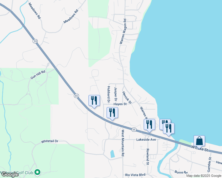 map of restaurants, bars, coffee shops, grocery stores, and more near 1317 Hubbard Drive in McCall