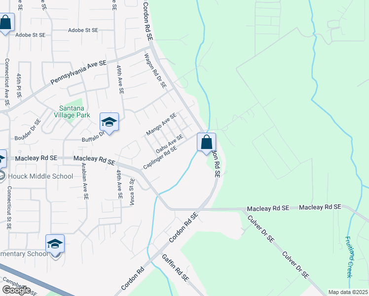 map of restaurants, bars, coffee shops, grocery stores, and more near 5228 Caplinger Road Southeast in Salem