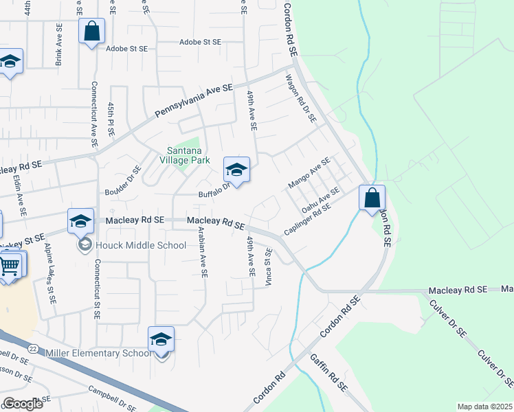 map of restaurants, bars, coffee shops, grocery stores, and more near 1050 Jenah Street Southeast in Salem