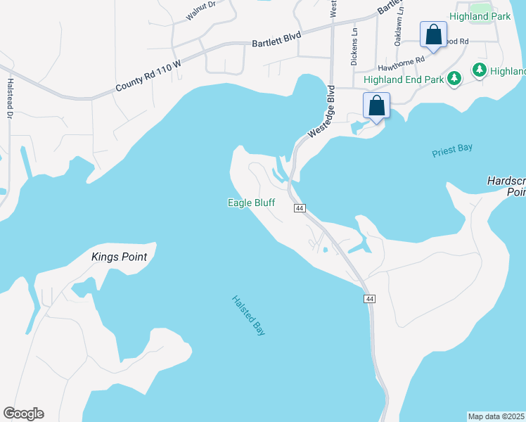 map of restaurants, bars, coffee shops, grocery stores, and more near 3365 Eagle Bluff Road in Mound